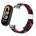 For Xiaomi Mi Band 8 / 8 NFC Metal Head + Nylon Braided Steel Buckle Watch Band(Black Red)