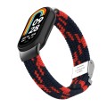 For Xiaomi Mi Band 8 / 8 NFC Metal Head + Nylon Braided Steel Buckle Watch Band(Black Red)