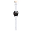 For Garmin Fenix 7S Pro 42mm Rose Gold Buckle Silicone Watch Band(White)