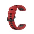 For Garmin Fenix 7S Pro 42mm Sports Two-Color Silicone Watch Band(Red+Black)