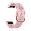 For Garmin Fenix 7S Pro 42mm Lady Lace Punch Silicone Watch Band(Pink)
