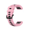 For Garmin Epix Pro 47mm Sports Two-Color Silicone Watch Band(Pink+Black)