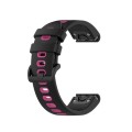 For Garmin Epix Pro 47mm Sports Two-Color Silicone Watch Band(Black+Pink)