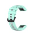 For Garmin Fenix 7 Pro 47mm Sports Two-Color Silicone Watch Band(Teal+Grey)