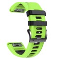 For Garmin Instinct 2X Solar Sports Two-Color Silicone Watch Band(Lime+Black)