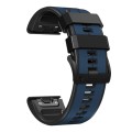 For Garmin Fenix 7 Pro 47mm Sports Two-Color Silicone Watch Band(Dark Blue+Black)