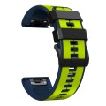 For Garmin Enduro 2 Sports Two-Color Silicone Watch Band(Lime+Blue)