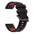 For Garmin Epix Pro 51mm Sports Two-Color Silicone Watch Band(Black+Red)