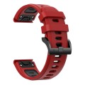 For Garmin Epix Pro 51mm Sports Two-Color Silicone Watch Band(Red+Black)