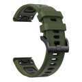 For Garmin Fenix 7 Pro 47mm Sports Two-Color Silicone Watch Band(Army Green+Black)