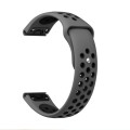 For Garmin Epix Pro 47mm Sports Breathable Silicone Watch Band(Grey+Black)