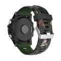 For Garmin Enduro 2 Camouflage Printed Silicone Watch Band(Army Green+Bamboo Camouflage)