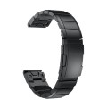 For Garmin Instinct 2 Solar Tortoise Shell Stainless Steel Watch Band(Black)
