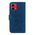 For Motorola Moto G84 Butterfly Rose Embossed Leather Phone Case(Blue)