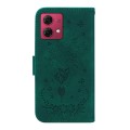 For Motorola Moto G84 Butterfly Rose Embossed Leather Phone Case(Green)