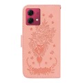 For Motorola Moto G84 Butterfly Rose Embossed Leather Phone Case(Pink)