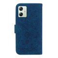 For Motorola Moto G54 Butterfly Rose Embossed Leather Phone Case(Blue)