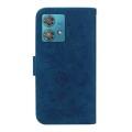 For Motorola Edge 40 Neo Butterfly Rose Embossed Leather Phone Case(Blue)