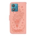 For Motorola Edge 40 Neo Butterfly Rose Embossed Leather Phone Case(Pink)