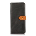 For Honor X5 Plus KHAZNEH Dual-color Cowhide Texture Flip Leather Phone Case(Black)