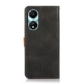 For Honor X5 Plus KHAZNEH Dual-color Cowhide Texture Flip Leather Phone Case(Black)