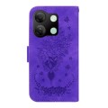 For Tecno Pova 5 Pro Butterfly Rose Embossed Leather Phone Case(Purple)