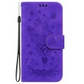 For Tecno Spark 20 Pro Butterfly Rose Embossed Leather Phone Case(Purple)