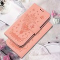 For Tecno Spark 20 Pro Butterfly Rose Embossed Leather Phone Case(Pink)
