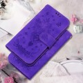 For OPPO A59 5G / A2M Butterfly Rose Embossed Leather Phone Case(Purple)