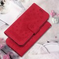 For OPPO A59 5G / A2M Butterfly Rose Embossed Leather Phone Case(Red)