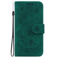 For OPPO Reno11 F Global Butterfly Rose Embossed Leather Phone Case(Green)