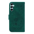 For Samsung Galaxy A15 Butterfly Rose Embossed Leather Phone Case(Green)