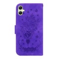 For Samsung Galaxy A05 Butterfly Rose Embossed Leather Phone Case(Purple)