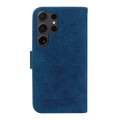 For Samsung Galaxy S24 Ultra 5G Butterfly Rose Embossed Leather Phone Case(Blue)
