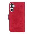 For Samsung Galaxy M15/F15 Butterfly Rose Embossed Leather Phone Case(Red)