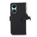 For Honor X5 Plus Genuine Leather Magnetic RFID Leather Phone Case(Black)