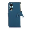 For Honor X5 Plus Genuine Leather Magnetic RFID Leather Phone Case(Blue)