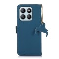 For Honor X8b Genuine Leather Magnetic RFID Leather Phone Case(Blue)
