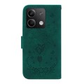 For Xiaomi Redmi Note 13 5G Butterfly Rose Embossed Leather Phone Case(Green)