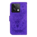 For Xiaomi Redmi Note 13 5G Butterfly Rose Embossed Leather Phone Case(Purple)
