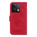 For Xiaomi Redmi Note 13 5G Butterfly Rose Embossed Leather Phone Case(Red)