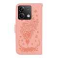For Xiaomi Redmi Note 13 5G Butterfly Rose Embossed Leather Phone Case(Pink)