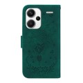 For Xiaomi Redmi Note 13 Pro+ 5G Butterfly Rose Embossed Leather Phone Case(Green)