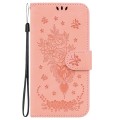 For Xiaomi Redmi Note 13 Pro 4G Butterfly Rose Embossed Leather Phone Case(Pink)