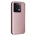 For Xiaomi Redmi Note 13 Pro Carbon Fiber Texture Flip Leather Phone Case(Pink)