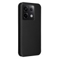For Xiaomi Redmi Note 13 Pro Carbon Fiber Texture Flip Leather Phone Case(Black)