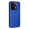 For Xiaomi Redmi Note 13 Pro Carbon Fiber Texture Flip Leather Phone Case(Blue)