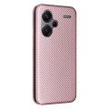 For Xiaomi Redmi Note 13 Pro+ 5G Carbon Fiber Texture Flip Leather Phone Case(Pink)