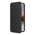 For Xiaomi Redmi Note 13 Pro+ 5G Carbon Fiber Texture Flip Leather Phone Case(Black)