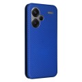 For Xiaomi Redmi Note 13 Pro+ 5G Carbon Fiber Texture Flip Leather Phone Case(Blue)